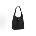 SAINT LAURENT YSL LE5A7 hook buckle opening and closing design HOBO bag Bucket Bag Handbag Shoulder Bag Large women\'s size black